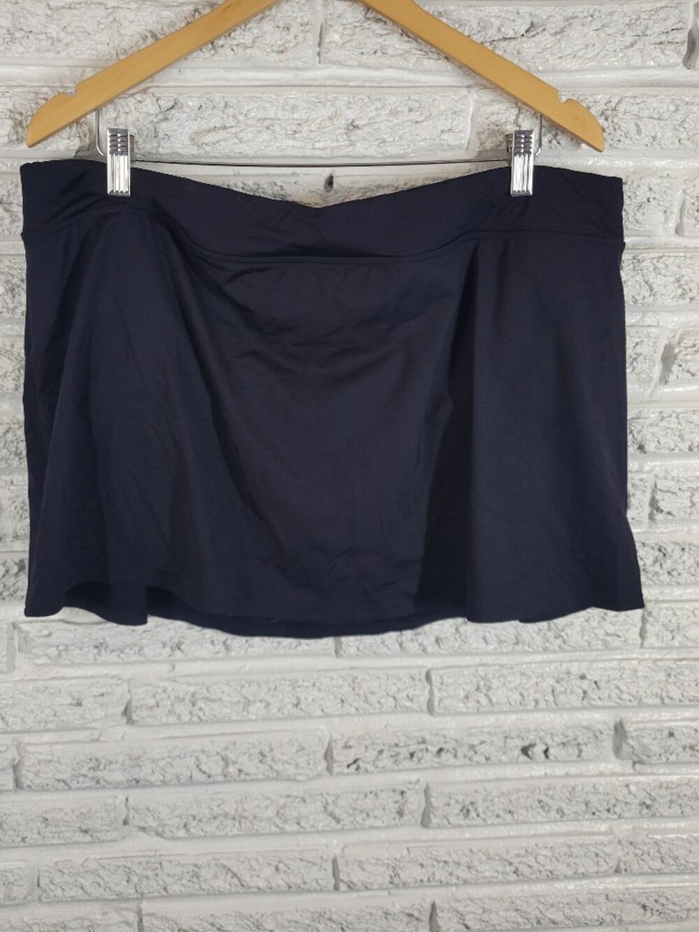 Lands' End Swim Skirt 20W Plus Black Solid Nylon Spandex Bottom‎ Bathing BLA40E